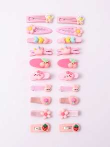 20pcs/Set Girls' Cute Hair Clips, Multi-Purpose Bangs & Side Clips - Multicolor - View 5