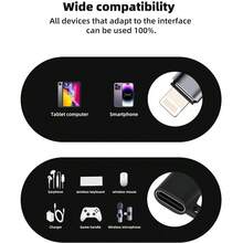 1-2个Lightning公头转USB-C母头耳机适配器，Type-C辅助音频适配器连接器，兼容 14/13/12/11/8/7/Plus/Pro Max/6/5系列 - 黑色 - 查看 6