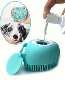 宠物按摩球梳毛刷 - 温和呵护猫狗，沐浴按摩两用工具，符合人体工学的手柄，经久耐用，猫咪专用梳毛工具，易于清洁的材质 - 彩色 - 查看 2