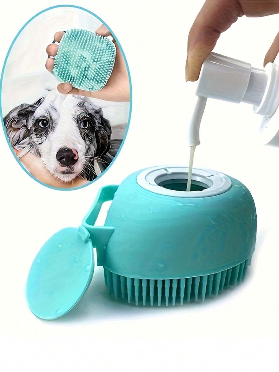 宠物按摩球梳毛刷 - 温和呵护猫狗，沐浴按摩两用工具，符合人体工学的手柄，经久耐用，猫咪专用梳毛工具，易于清洁的材质 - 彩色 - 查看 1