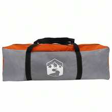vidaXL Campingzelt Hütte Grau Und Orange 420 X 420 X 227 Cm Polyester - A - View 9