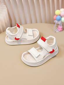 1 Pair White Boys' Sandals, New Design, Non-Slip, Toddler/Little Kid Summer Shoes, Soft Sole - White - View 2