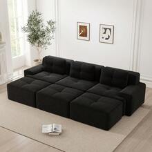 Sofas & Couches - Black + Corduroy + 3 Seat - View 8