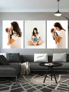 3件套定制帆布画，无框墙贴，温馨有框帆布艺术品，婚礼纪念品，母亲节礼物，毕业纪念品，个性化纪念礼物，适用于婚礼、母亲节、父亲节、毕业典礼、生日、房间装饰，可定制商品，卧室装饰，定制礼物，图片，照片，有框墙画，送给闺蜜的礼物，送给家人的礼物，生日礼物，送给男友、女友、家人、爱人、朋友的礼物 - 彩色 - 查看 6