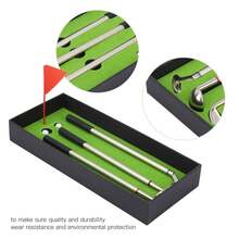 Mini Desk Games Box Green Driving Range with Golf Club Pens Balls Flag Gift Desktop Decor - Juego de juguetes de golf para escritorio - Ver 3