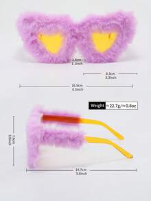 New Fashionable Plush Heart-Shaped Novelty Glasses For Party And Occasions - Multicolor - View 9