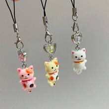 Móc khóa hình mèo nhỏ INS mới, hình động vật hoạt hình phong cách retro Y2K, đồ trang trí treo điện thoại đơn giản, bùa may mắn hình mèo, mặt dây chuyền dây đeo điện thoại tương thích với Android và hầu hết các điện thoại thông minh, quà tặng cho mẹ, gia đình, bạn bè, trẻ em, sinh nhật, ngày lễ. - Dây đeo điện thoại hình trái tim hình mèo con - Xem 6