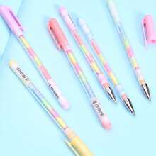 6-In-1 Colorful Fluorescent Highlighter Pens, Korean Candy Color Multifunction Marker Pens, Creative Student Stationery Pastel Pens, Fluorescent Pens For DIY - A - View 2