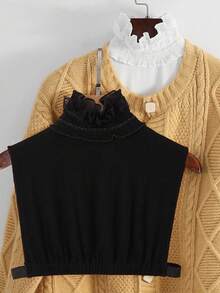 1pc Women's Elegant Lace Collar Shawl Detachable Collar - Versatile Fashion Accessory, Breathable Polyester - Multicolor - View 1