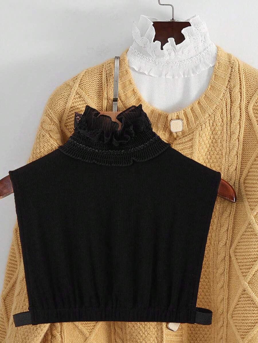 1pc Women's Elegant Lace Collar Shawl Detachable Collar - Versatile Fashion Accessory, Breathable Polyester - Multicolor - View 1