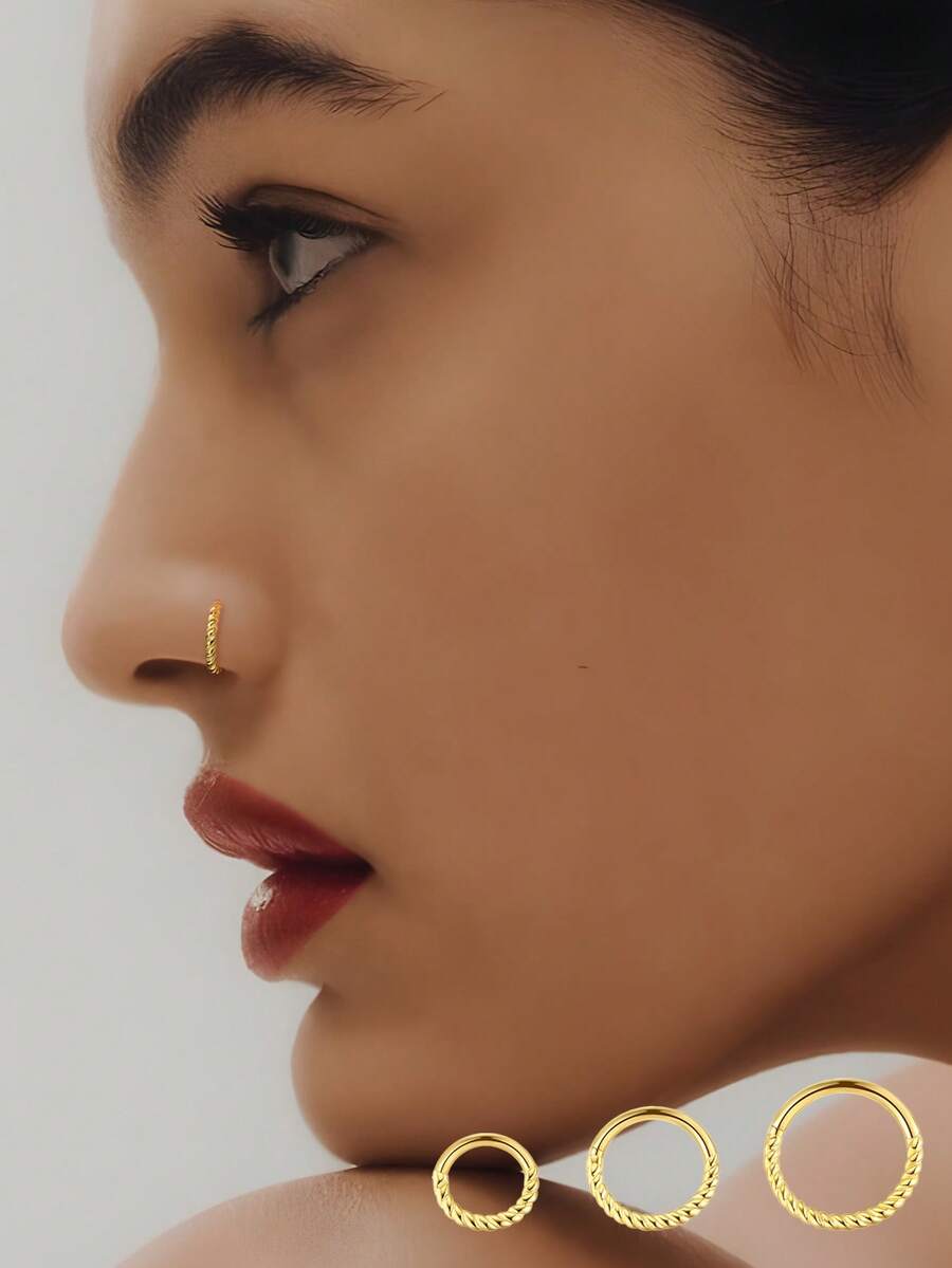 925 Sterling Silver Single Nose Ring - Simple Hypoallergenic Piercing Jewelry For Women - Single Nose Ring - View 1