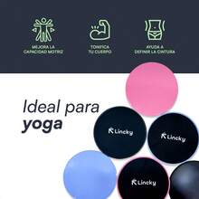1 Par de disco deslizante lincky, para pilates yoga, fitness ideal para fortalecer musculo varios colores - Azul - Ver 4