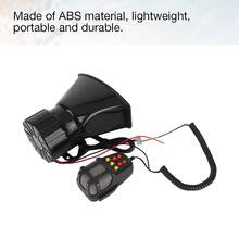 7 Sounds Loud Car Audio Speaker Universal Auto Loudspeaker Horn Siren - Negro - Ver 3