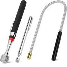 三件套磁性拾取工具套装 - 伸缩式 7-30.5 英寸和 5-25 英寸柔性拾取器，配有高强度磁铁和耐用塑料手柄，适用于汽车维修、在狭小空间拾取螺丝，专业紧凑型机械师工具包 - A - 查看 12