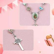 Heart-Shaped Virgin Mary Pattern Cross Hanging String, Car Mirror Charm, Can Be Given As A Gift Or Hung On The Steering Wheel. - A - View 6