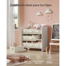 zxxSONGMICS Estanteria Intil para etes Organizador Intil 29.5 x 62.5 x 60  9 Caas de Almacenamiento no Teidas Blanco Nu MGKR033W10organizador de juguetes - Blanco Nube - Ver 4