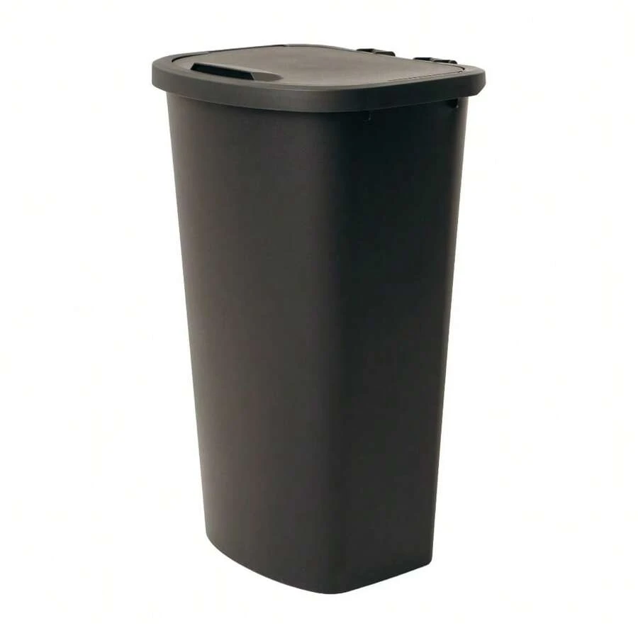 Space-Saving Design 11 Gallon Plastic Kitchen Waste Bin With Lift Top Lid For Effortless Cleaning, Black - Default - View 1