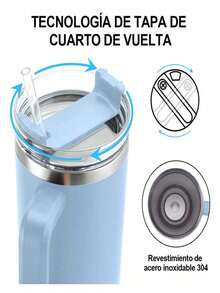 Stainless Steel  Container Thermal Cup With Handle 40oz - azul menta - 查看 2