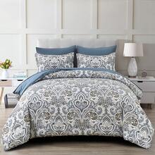 7 Pieces Paisley Comforter Set Queen King Bed In A Bag Comforter, Blue Boho Paisley Pattern Bedding Soft Microfiber Queen Size Comforter With Sheet & Pillowcase,Wedding Items,Valentines Day Home Bed Room Decor,Mothers Day Gift,All Season - Blue - View 10