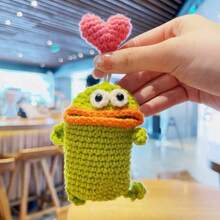 Handmade Knitted Quirky Monster Mouth Car Key Holder, Cute Sausage Mouth Key Pouch For Women - Multicolor - View 6