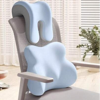 1 st ergonomisk tupplurskudde för kontoret | Flervinklad huvudkudde lämplig för kontorsstol, bekvämt lutande eller sidosömnstöd, mjukt minnesskum, bärbar för arbetsplats, hem, kontor och resor