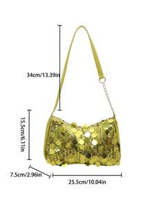 New Fashionable Versatile Chain Shoulder Bag, Underarm Handbag For Women - Green - View 5