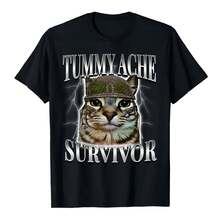 Camisetas casuales de verano, camisetas lavadas, camisetas holgadas de manga corta de gran tamaño con patrones únicos, modernas y divertidas. - Negro - Ver 1