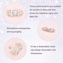 2 Stück Schuhclips mit simulierten Kristallperlen(53x57mm Weiß) DIY Braut Blumen Schuhschnalle Strass Metall Schuhdekoration Zubehör für Hochzeit Party Geldbörse Gürtel Hardware DIY-2164 - Oro rosa - Ver 5