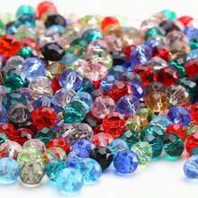 50pcs/Set 8mm Crystal Glass Beads, Faceted Loose Beads For DIY Bracelet And Necklace - Multicolor - View 6