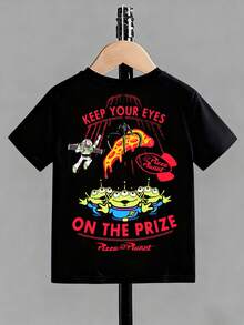 Disney Toy Story Pizza Planet Kids' Tee, Double-Sided Print Cool Kids' Wear - màu đen - Xem 2