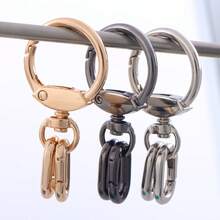 2pcs Rotating Clasp, Metal Lobster Claw Clasp With Keychain Ring, Suitable For Making Keychains, DIY Crafts, Car Accessories, Bag Charms, Campus Goth/Y2K Style Decorations - Gold - View 8