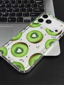 1个清爽奇异果图案透明TPU缓冲减震手机壳，兼容 16/16Pro/16Plus/15/15ProMax/15Pro/11/12/13/14ProMax/12Mini/13Mini/11Pro/11ProMax/12Pro/12ProMax/13Pro/13ProMax/14Pro/14ProMax，软壳，优雅 - 彩色 - 查看 3