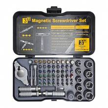 65pcs Multi-Functional Precision Screwdriver Set, Cross & Flat Head Manual Screwdrivers For Smartphone, Laptop, Computer Disassembly & Repair, Household Precision Screwdriver Tool Kit - 65-piece Set - Gray - View 1