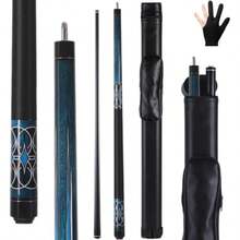 Odwmwhuh  Glass Fiber Pool Cue 2-Pieces Pool Cue Stick - 58" Professional Billiard Pool Cues Sticks 19-20 Oz Professional Pool Stick Set With Cue Case And Glove - Cue Set B - View 1