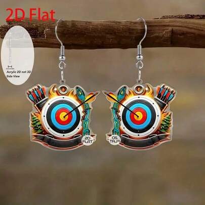 2D Flat, Archery Target Vector Illustration Pendant Earrings, Fashionable Jewelry, Party Gifts, Holiday Gifts For Family And Friends, Special Occasion Gifts, Minimalist Earrings, Fashionable Pendants, High-End Jewelry, Lightweight Earrings, Archery Jewelry, Gift Shoppers, Party Participants