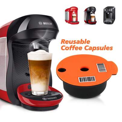 1pc Reusable Coffee Capsule, Compatible With Bosch Tassimo Coffee Machines, Refillable Filter, Capacity 60ml/180ml/220ml