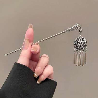 1个复古发夹，流苏发饰，高端发髻装饰，送给妈妈的礼物