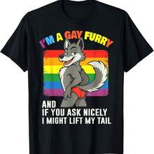 Im A Gay Furry Pride Month Gay LGBTQ Rainbow Fox - Camiseta Peluda - màu đen - Xem 1