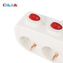 CILIA 2pcs 3-Way EU Socket Adapter With 3 Independent Switches, 16A Schuko Wall Outlet Splitter, Wireless Power Strip For Kitchen & Office, White - EU E Type Plug(220-240V) - View 4