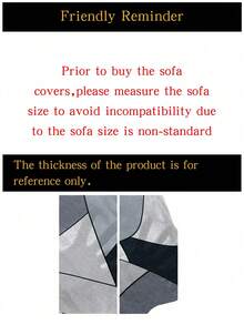 1pc Geometric Digital Print Milk Silk Sofa/Bed Cover, Geometric Pattern, High Elasticity, Dust-Proof, Suitable For All Seasons - Multicolor - View 10