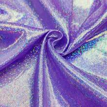 1pc Laser Holographic Metallic Shiny Fabric, Soft Drape Easy Cut Design For DIY - Multicolor - View 60