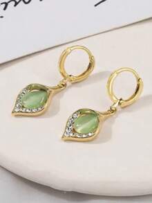 1对天使之眼耳环，优雅高端水滴形猫眼石耳环，女士款 - 均碼 - 查看 6