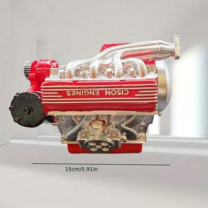 EZIFY V8 Engine Kit Model - Gasoline Small V8 Engine Model, Adult Mini V8 Engine Sports Car Engine Set Assembly Model Mechanical Engineering Teaching Collection Resin Display Piece Adult Self-Assembly Sports Car Engine Kit, Resin Material With Dynamic Ope