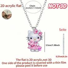 1pc 2D Flat  Heltty Acrylic Pendant Necklace, Fashion Sweater Pendant, Cute & Casual, Suitable As Birthday, Valentine's Day, Thanksgiving, Easter, Christmas Gift - Multicolor - View 10