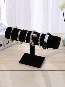 Large Capacity Anti-Oxidation Jewelry Box, High-End Exquisite Earrings, Necklaces, Bracelets Storage Box. Bow-Shaped Velvet Jewelry Holder, Bracelet Stand, Shell Ring Box - Multicolor - View 3