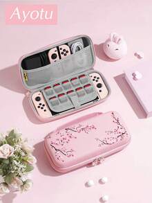 Ayotu Sakura Tree Pattern Game Console Shell And Accessories Compatible With Switch/Switch OLED/Switch Lite, Including Protective Case, Storage Bag, Dock Shell, Console Dust Cover, Game Card Case, Controller Grip, Etc. Suitable For Christmas, Spring Romance, Valentine's Day, Back To School And Other Occasions As Gifts - Multicolor - View 20
