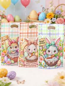 50 szt. stojących torebek prezentowych "Wesołych Świąt Wielkanocnych", torebek prezentowych z motywem wielkanocnego królika w kratkę, małych torebek prezentowych na przyjęcie wielkanocne, dekoracji wielkanocnych, kolorowych, zapieczętowanych torebek na słodycze, torebek z motywem wielkanocnego królika, torebek, wielkanocnych torebek na zakupy, wielkanocnych torebek na porcje ciasteczek, wielkanocnych torebek do wypieków w kuchni, wielkanocnych dekoracji stołu, wielkanocnych dekoracji pokoju, wielkanocnych torebek prezentowych, upominków na przyjęcia - Wielkanocny króliczek w kratkę - Zobacz 3