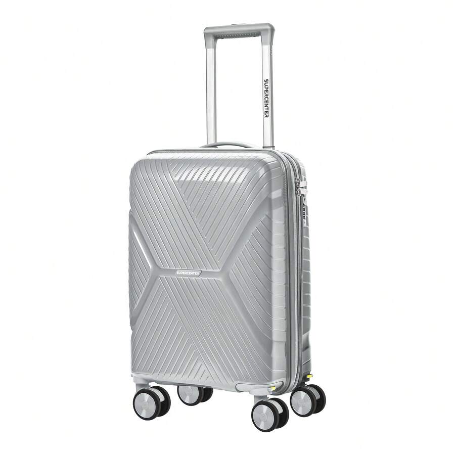 YC-HOGAR Maleta modelo Maleta de cabina Pequeña 20 Pulgadas Equipaje de Cabina de Mano con Ruedas Silenciosas y Asa Telescópica, Bloqueo de Combinación, Ligera, Duradera, Negro Gris Azul Claro Blanco Grisáceo - Gris Claro - Ver 1