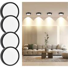 Juego de 4 lámparas de techo LED, 15W, 4000K, 12 cm, plafones de aluminio negro, ideal para salas, baño, dormitorios o cocina-003 - 4000K - Ver 6