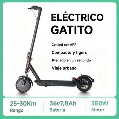 Patinete eléctrico H1 GREY 8.5| Motor de 350 W, batería de 7,8 AH, neumáticos sólidos antideslizantes de 8,5 pulgadas, batería de larga duración, 3 modos, velocidad máxima de 25 mph, absorción de impactos delantera y trasera, freno trasero electrónico + freno mecánico, plegable, altura ajustable, marco de aleación de aluminio.